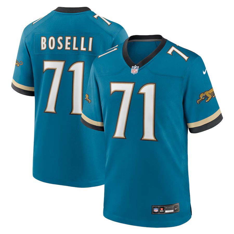 Men Jacksonville Jaguars #71 Tony Boselli Green Nike Throwback Retired Player Game NFL Jersey->jacksonville jaguars->NFL Jersey